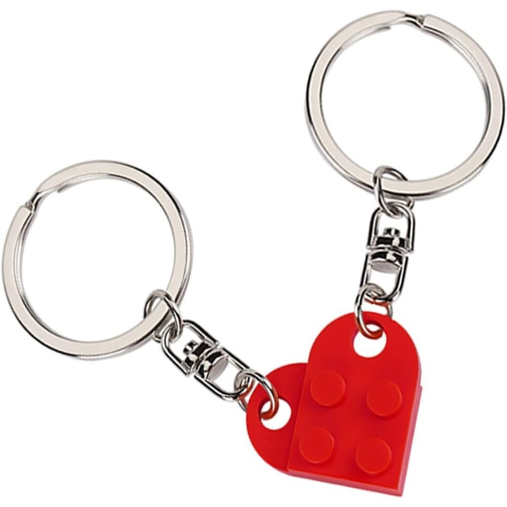 🆕 Men Red Brick Heart Keychain Couples Girlfriend Matching Exquisite Ornaments